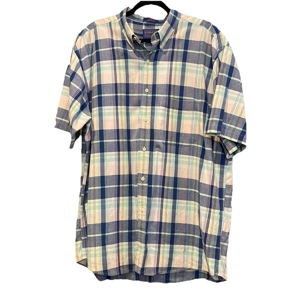 Pendleton Men's XL Short Sleeve Plaid Button-Up‎ Shirt